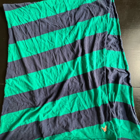 American Eagle Y2K cotton fashion scarf, navy and turquoise - Picture 4 of 4